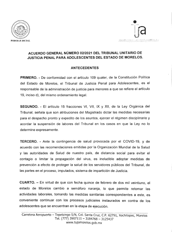 Acuerdo General 02/2021